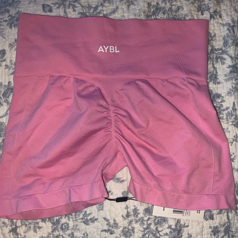 AYBL baby pink size medium gym shorts brand new with tags
